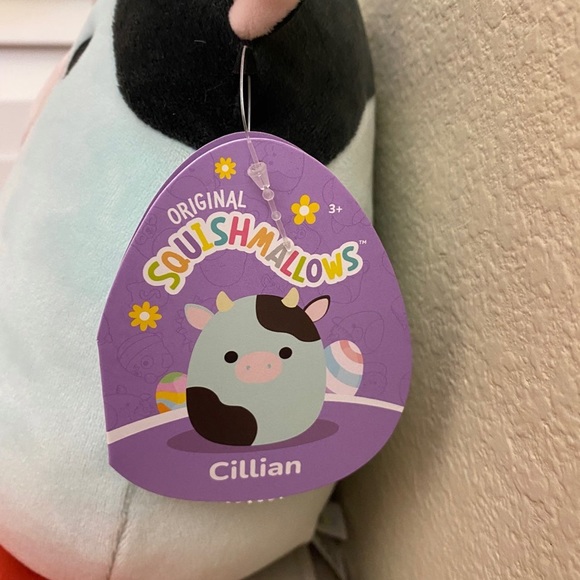 Squishmallow 8” Cillian the Blue Easter Cow 2023 - Picture 3 of 3